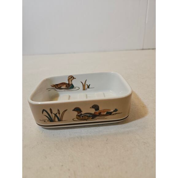 Vintage Soap Dish Wood Ducks by Andre Richard Made In Japan - Picture 6 of 6